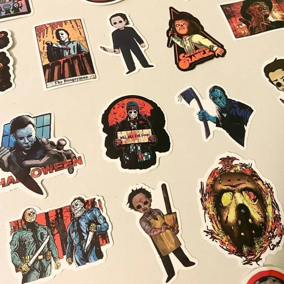 Lot of 51 Assorted Slasher Movie Stickers Halloween Scream Jason Freddy - Picture 8 of 16